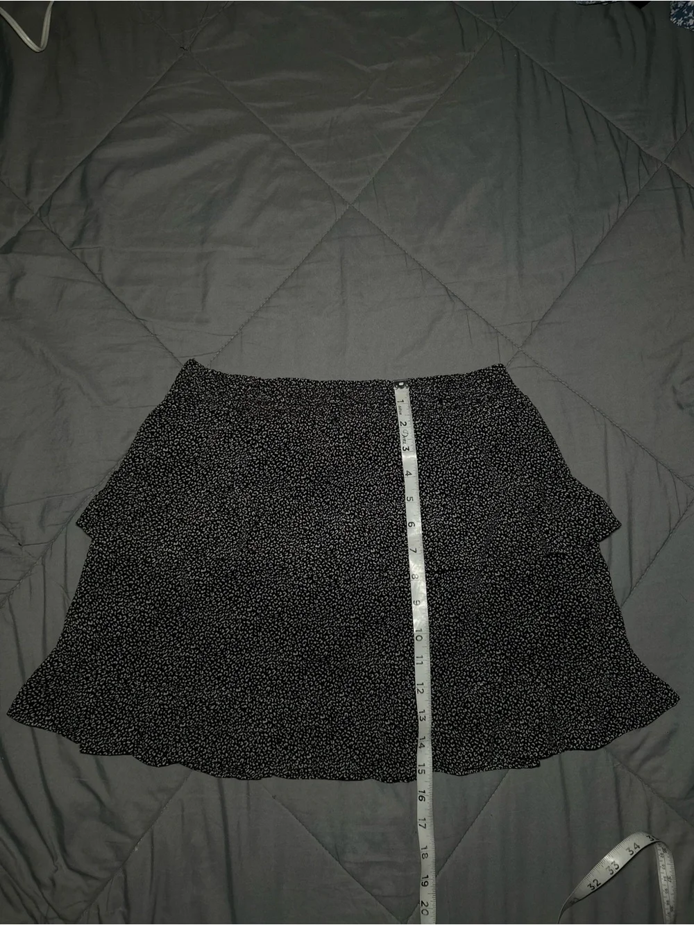 Black leopard print Ruffle Tiered Mini Skirt - Picture 9 of 9